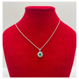 PT900/850 Natural Emerald & Diamond Necklace