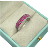 18K White Gold Natural Ruby & Diamond Ring