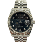 Rolex Datejust 116234 36mm Black Computer Diamond Dial Automatic Watch