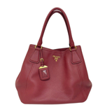 Prada Red Vitello Daino Leather Tote/Sling Bag