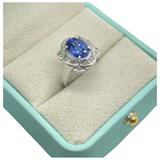 PT900 Natural Tanzanite & Diamond Ring