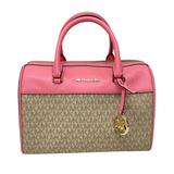 Michael Kors Tote Leather|Canvas Bag with Sling, Tea Rose