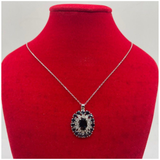 PT900/850 Natural Sapphire & Diamond Necklace