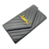 Saint Laurent YSL Cassandre Matelasse Bifold Leather Wallet