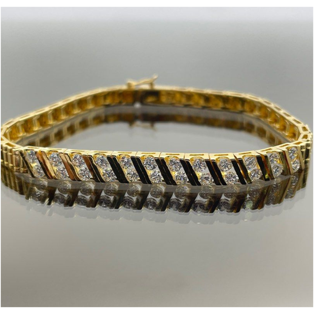 20K Yellow Gold Diamond Bracelet