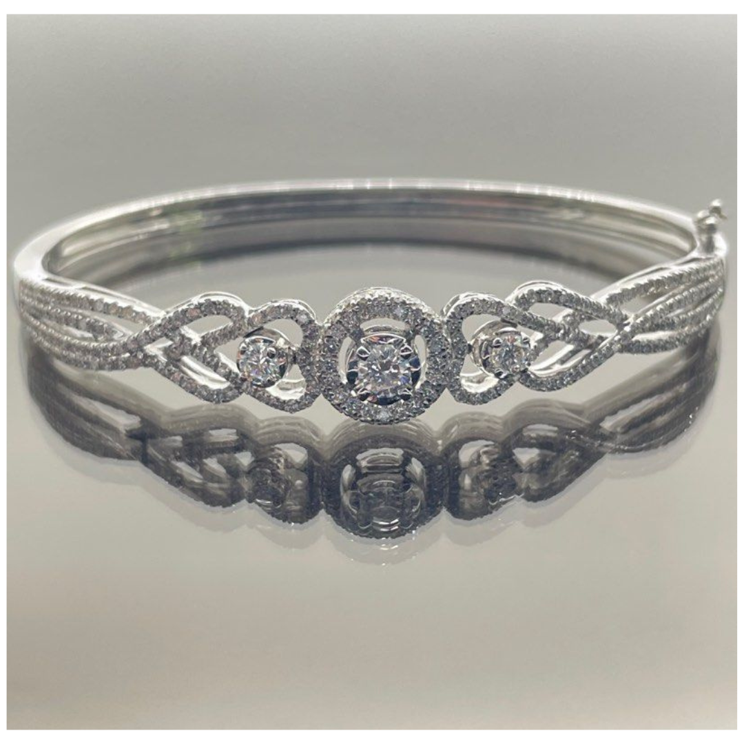 750 White Gold Diamond Bangle