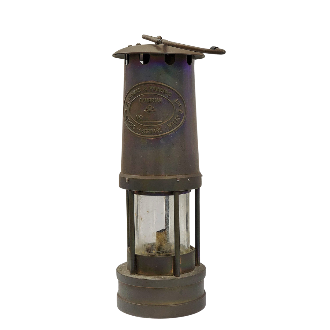 E. Thomas & Williams Ltd Brass Miner's Oil Lamp