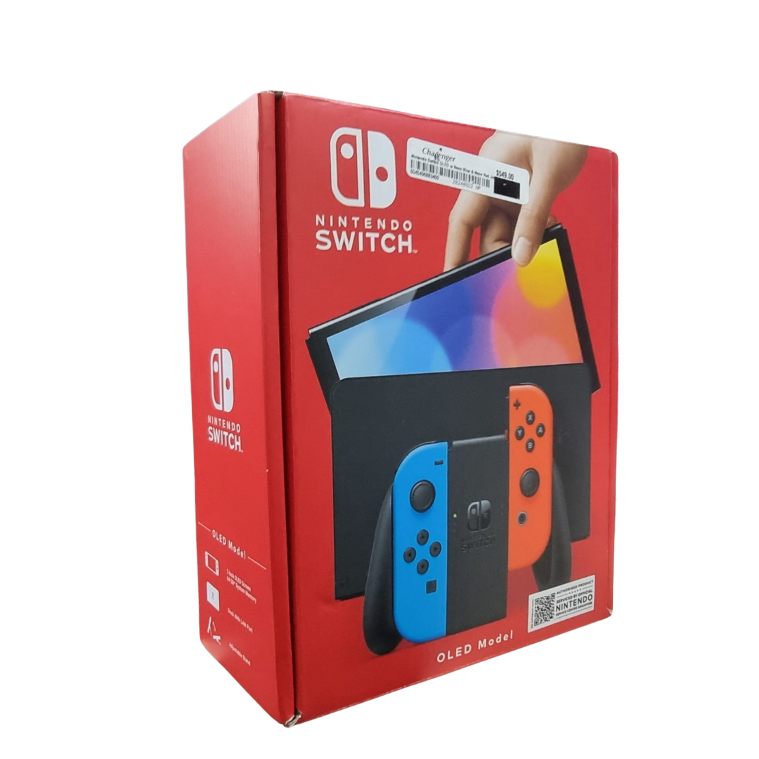 Nintendo Switch Console OLED with Neon Red/Blue Joycon