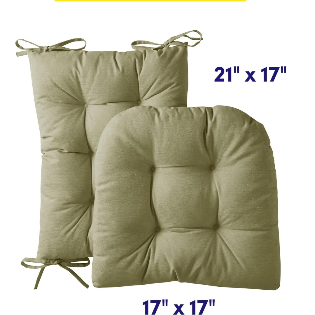 Sweet Home Collection Rocking Chair Cushion Premium Tufted Pads Non Skid Slip Backed Set of Upper and Lower with Ties