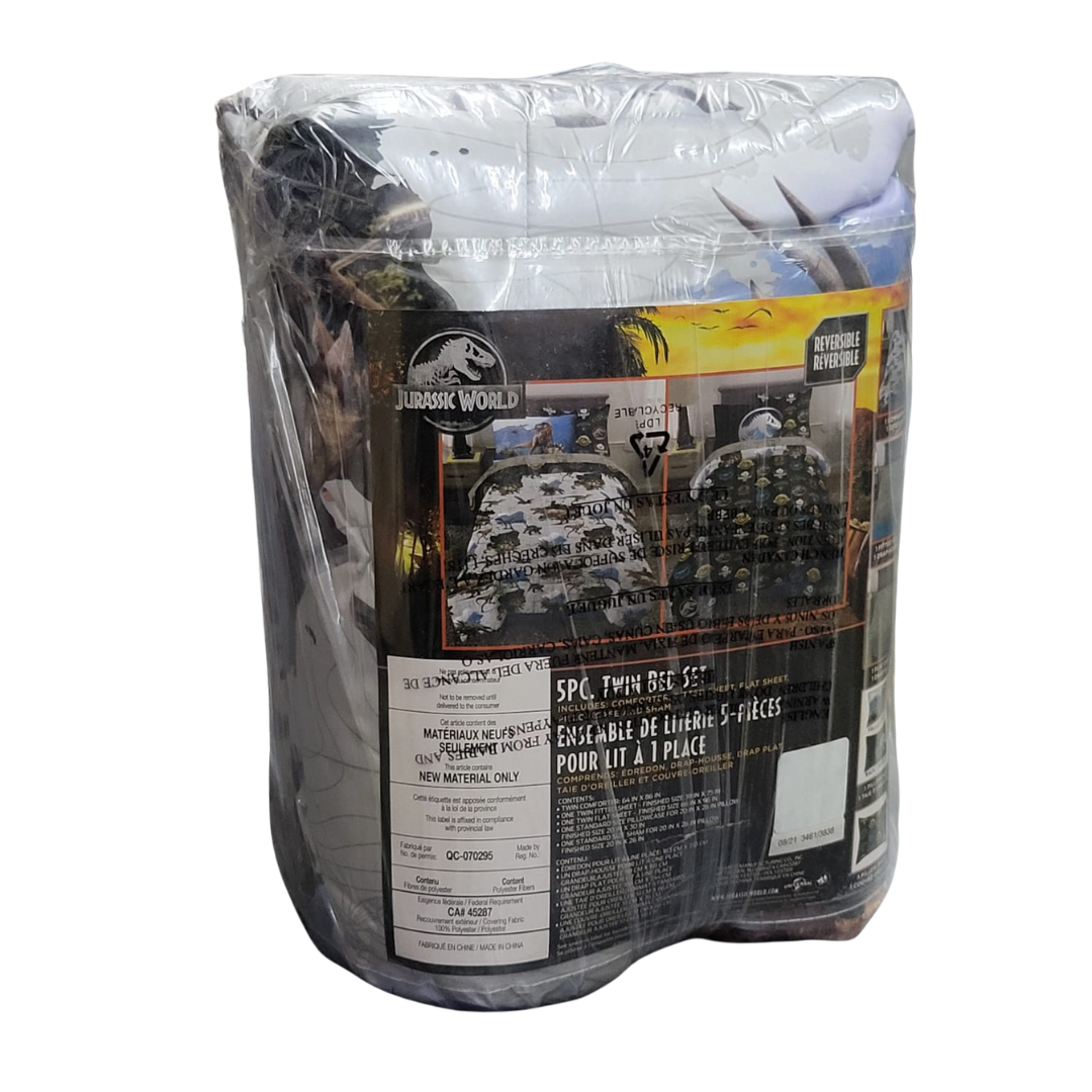 Franco Kids Bedding Super Soft Comforter and Sheet Set with Sham, 5 Piece Twin Size, Jurassic World