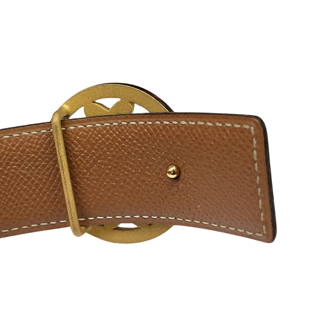 Hermès Double H Reversible Leather Belt 70cm