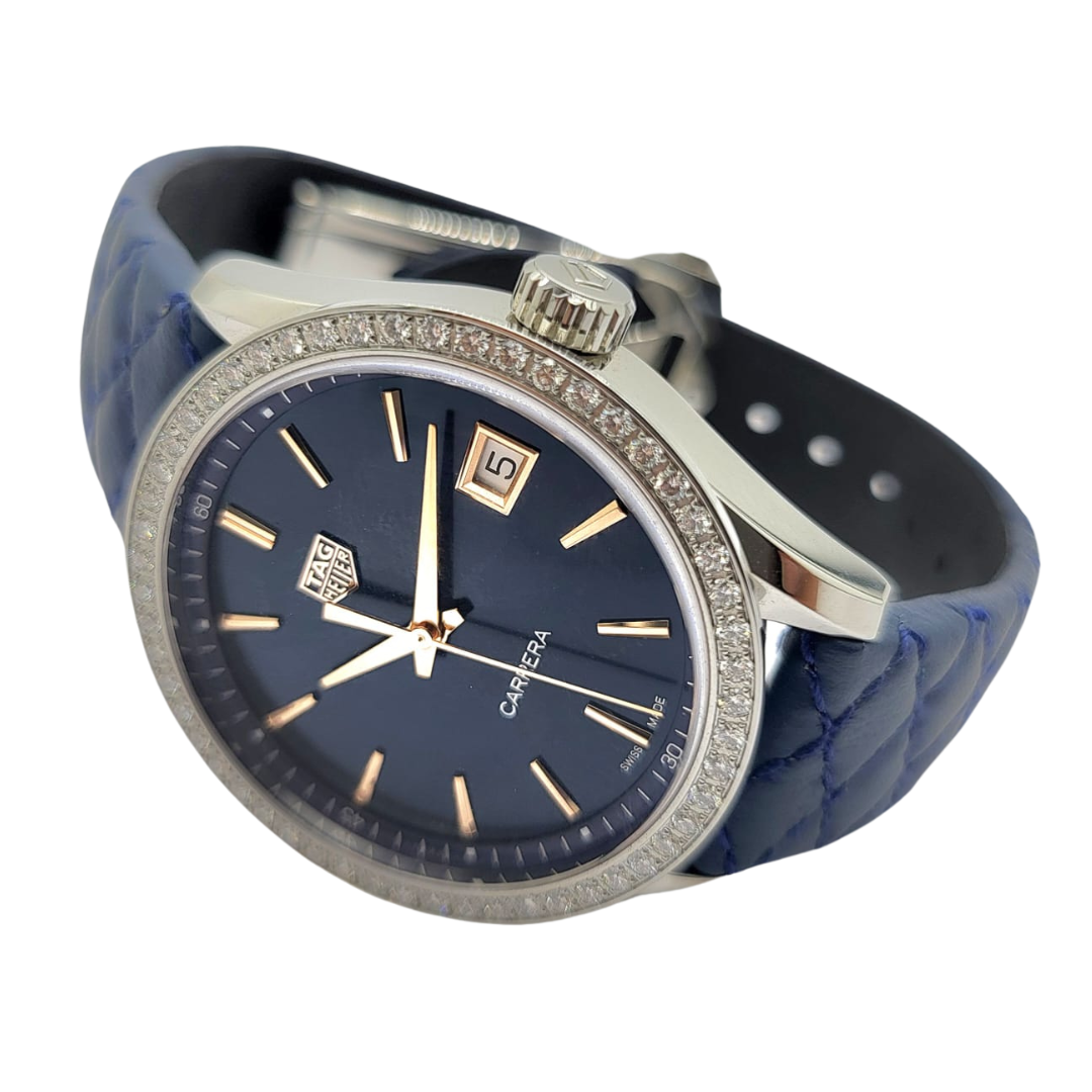 TAG Heuer Carrera WBK1317 Diamond Bezel Quartz Watch 36mm