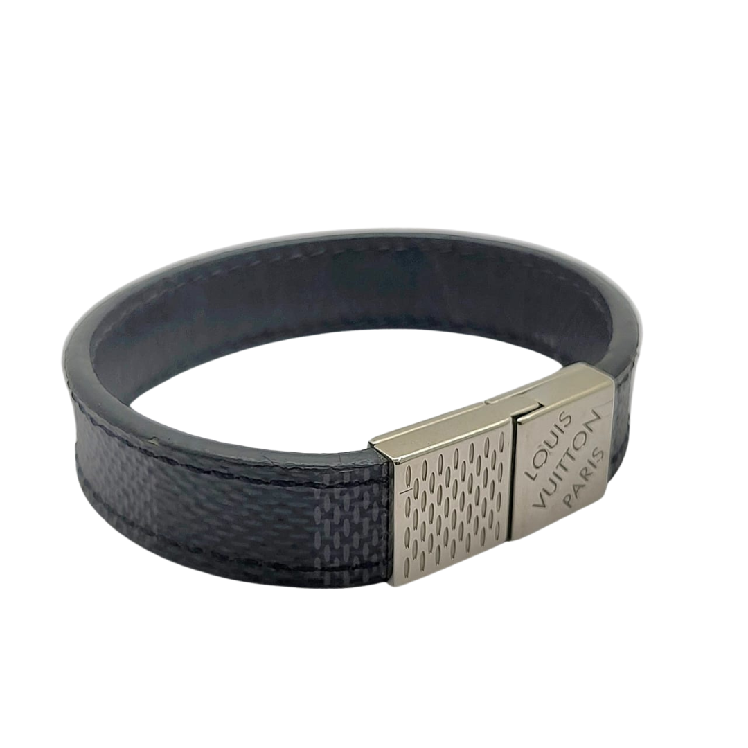 Louis Vuitton Black Damier Ebene Pull It Bracelet