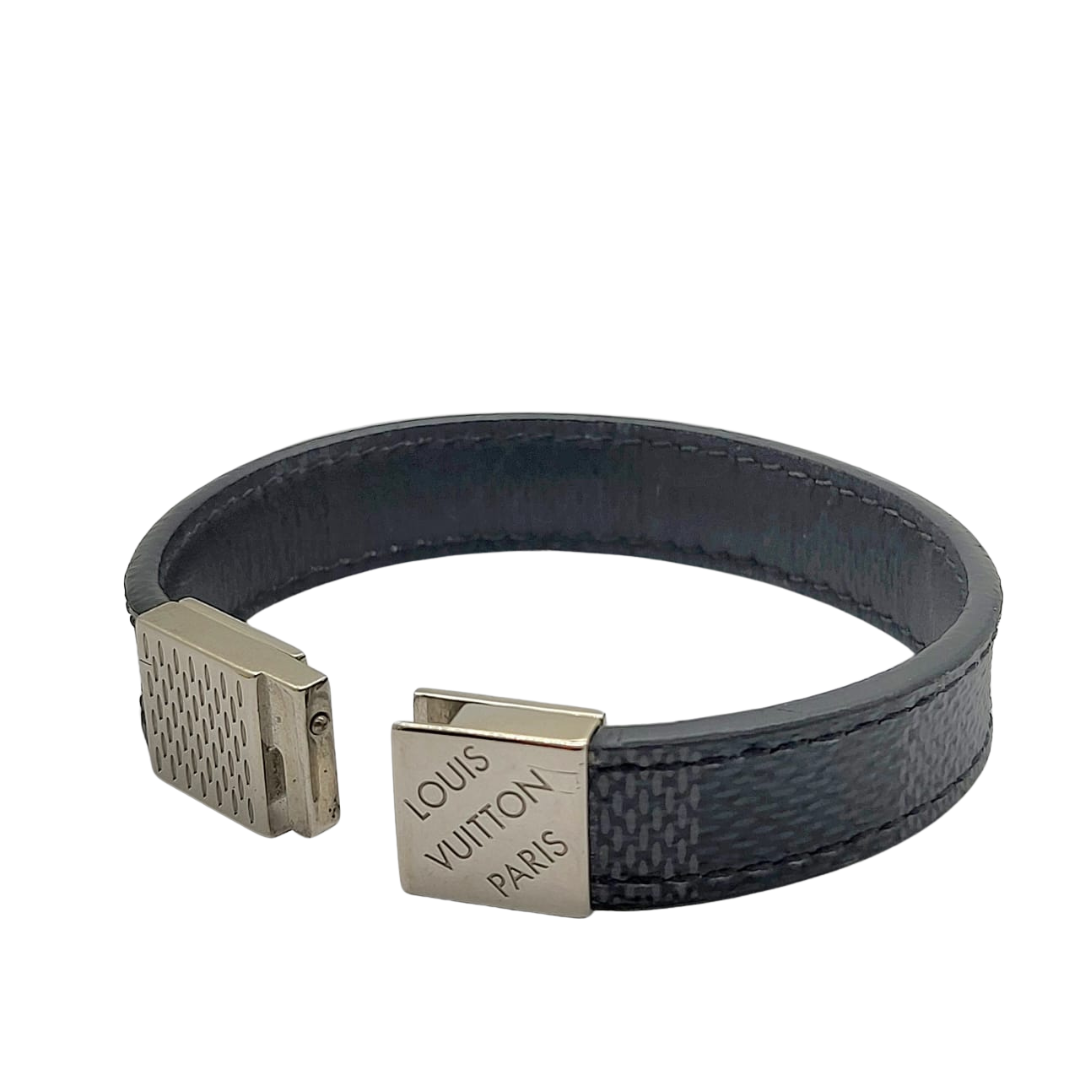 Louis Vuitton Black Damier Ebene Pull It Bracelet