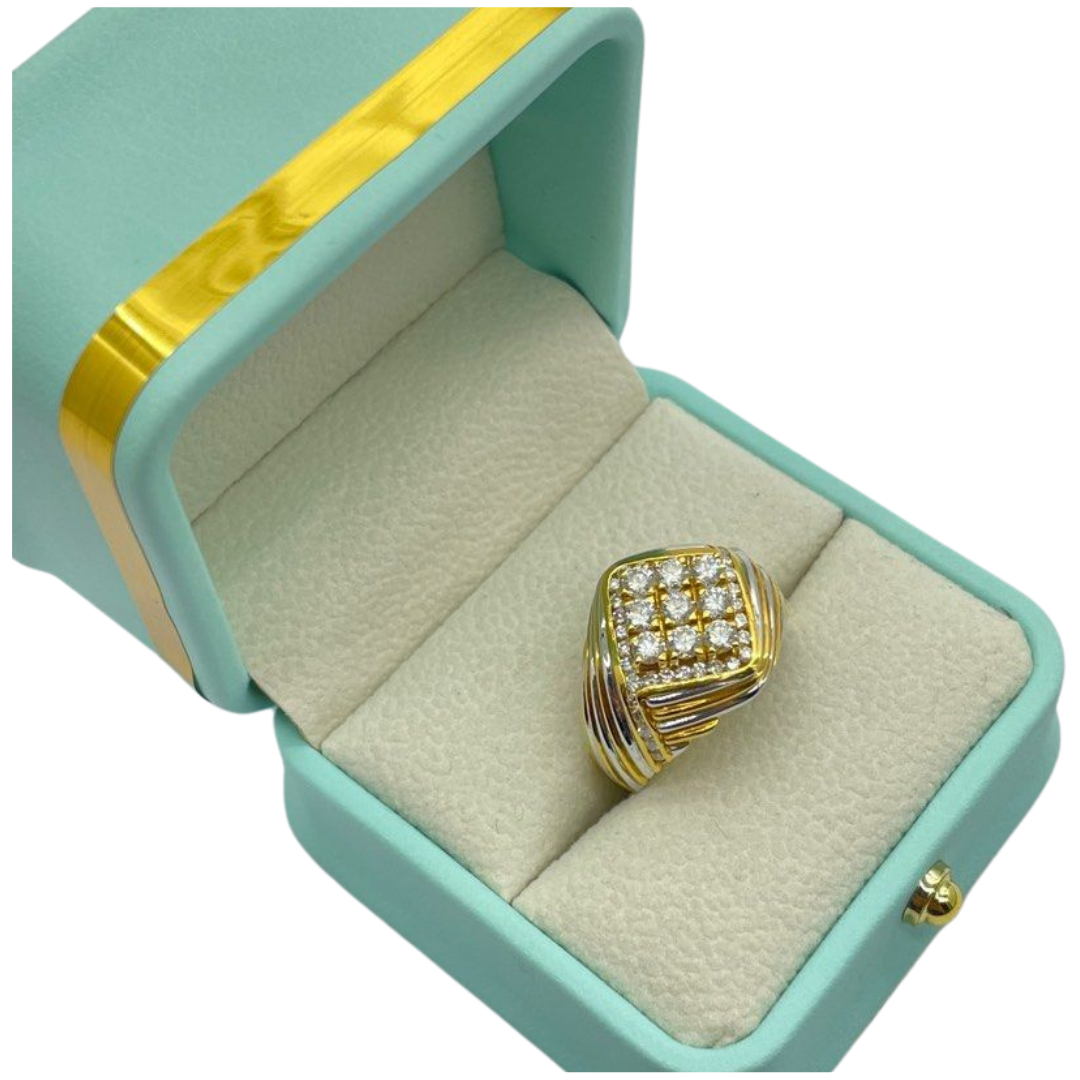 20K Yellow Gold Men’s Diamond Ring