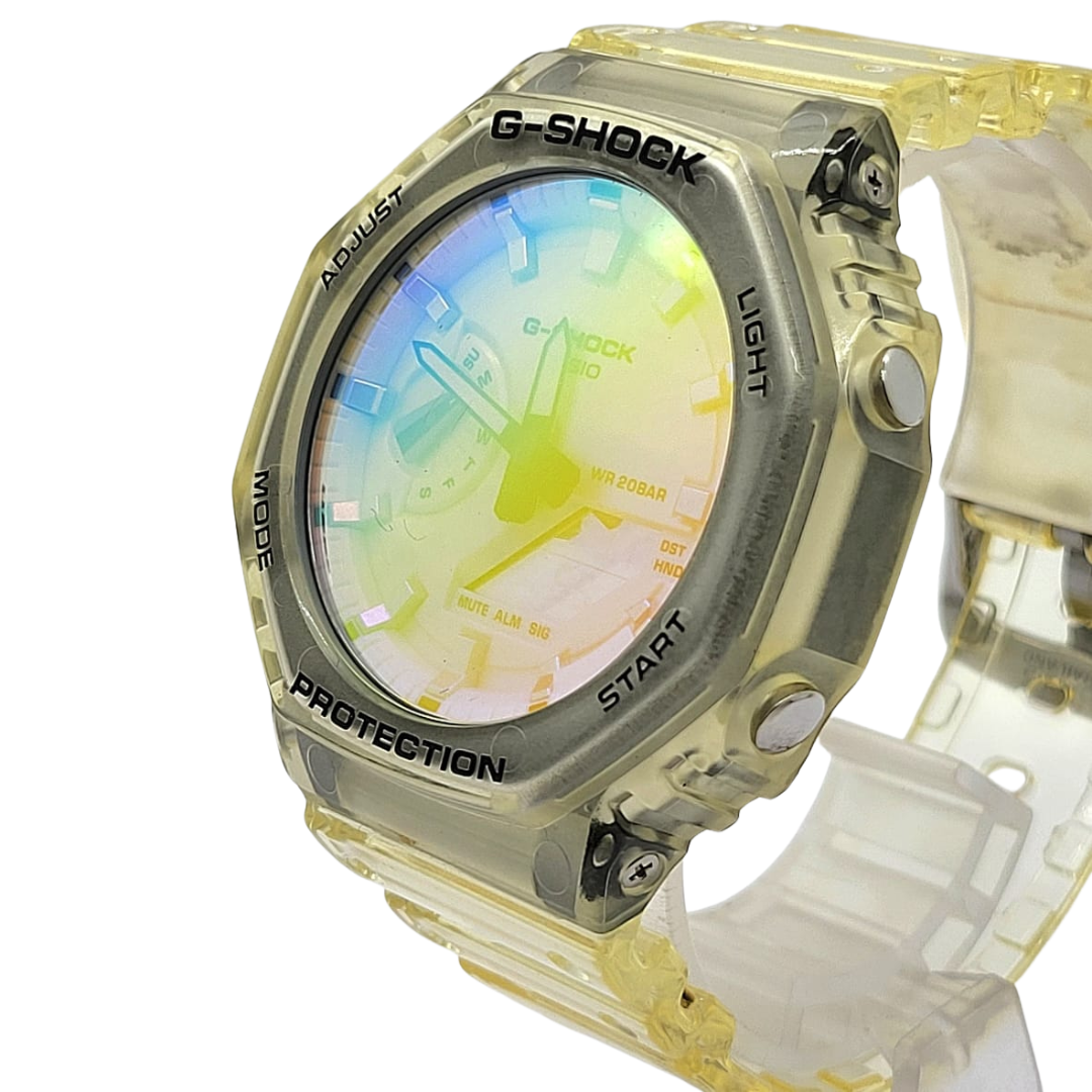 Casio G-Shock Carbon Core Guard Structure Iridescent Colour Dial Watch GA2100SRS-7A 45.4mm