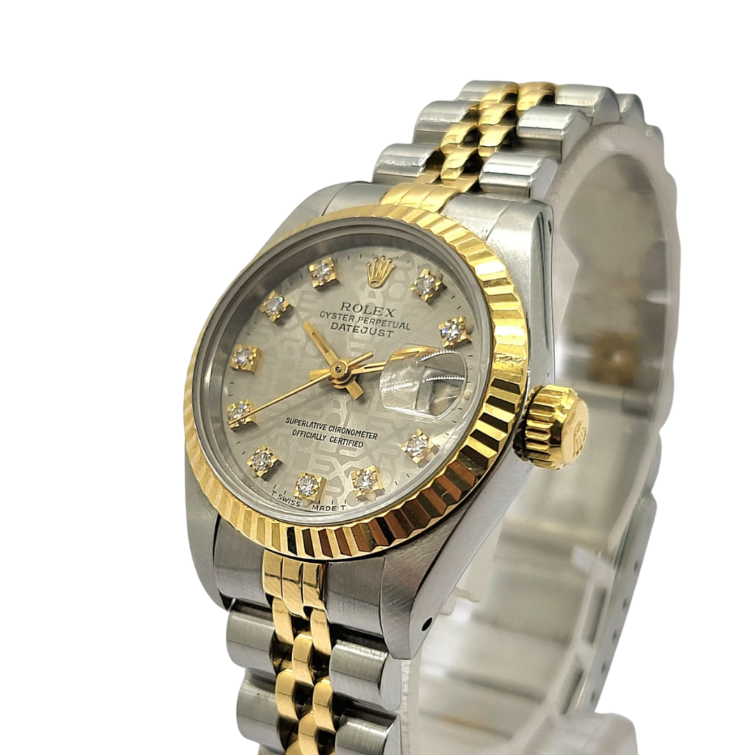 Rolex Datejust 69173 Half Gold Diamond  Dial Automatic Watch 26mm