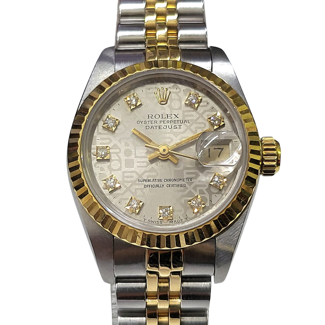 Rolex Datejust 69173 Half Gold Diamond  Dial Automatic Watch 26mm