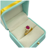 20K Yellow Gold Natural Ruby & Diamond Ring