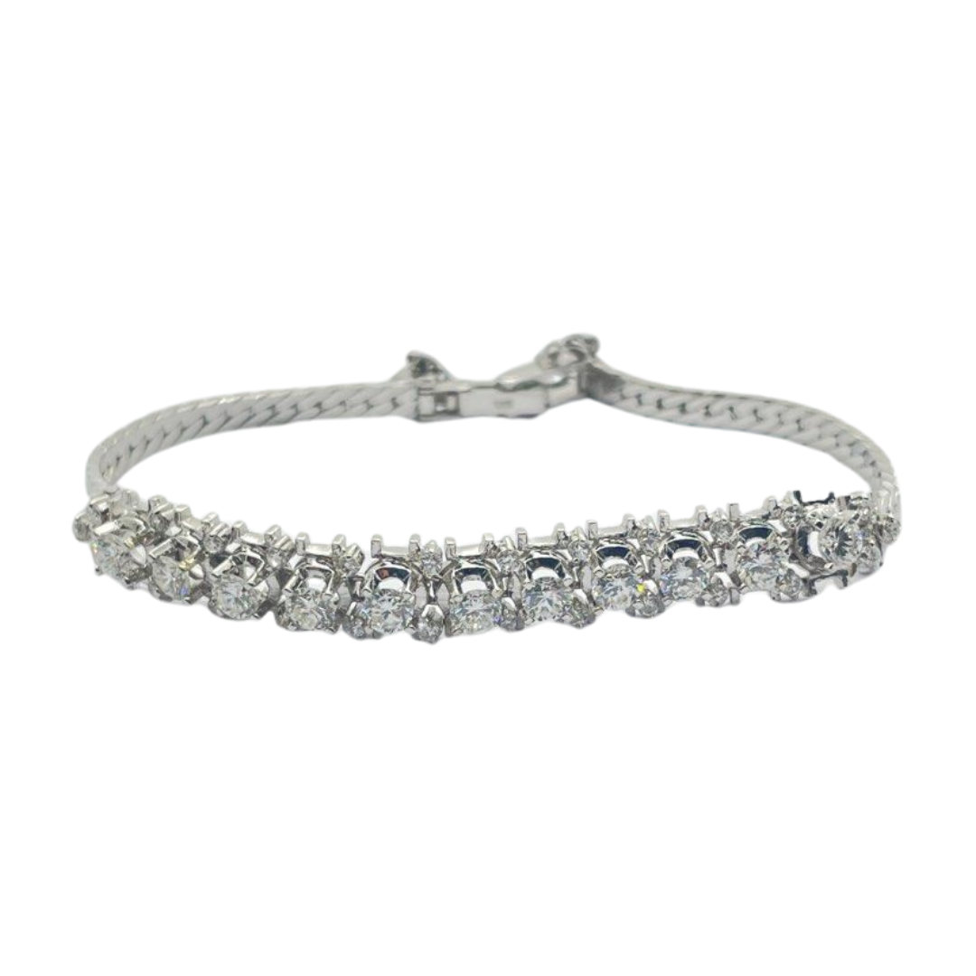 14K White Gold Diamond Bracelet