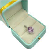 PT900 Un-heated Sapphire & Diamond Pendant
