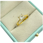 18K Yellow Gold Natural Diamond Ladies Ring , D1=1.12carat