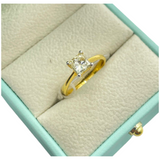 18K Yellow Gold Natural Diamond Ladies Ring , D1=1.12carat
