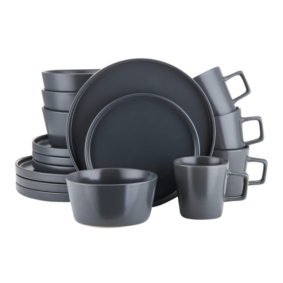 Stone Lain Coupe Stoneware Dinnerware Set, Service for 4