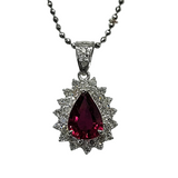 Pt900 2.26Ct Rubellite Tourmaline Diamond Necklace W/Cert