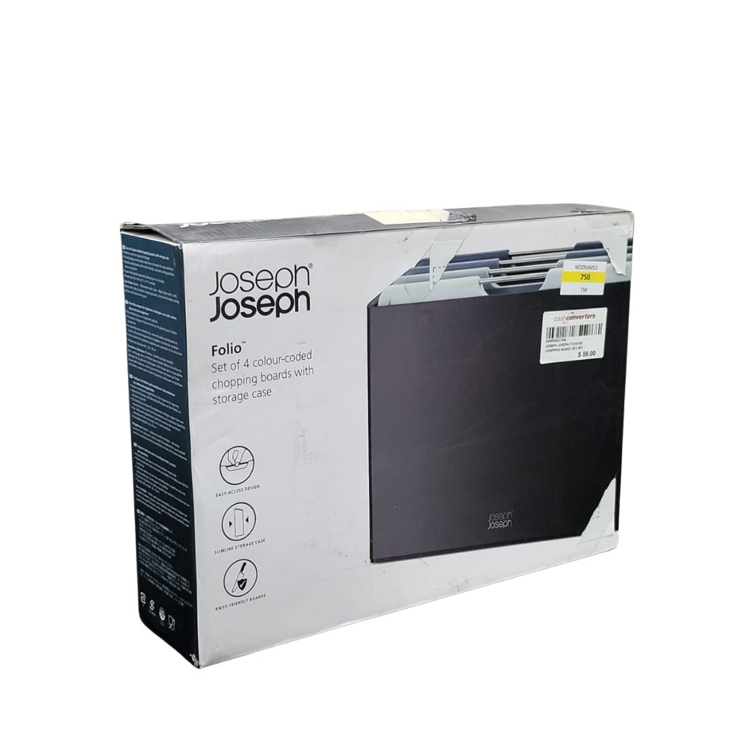 Joseph Joseph 60186 Folio Plastic Cutting Board Set with Storage Case