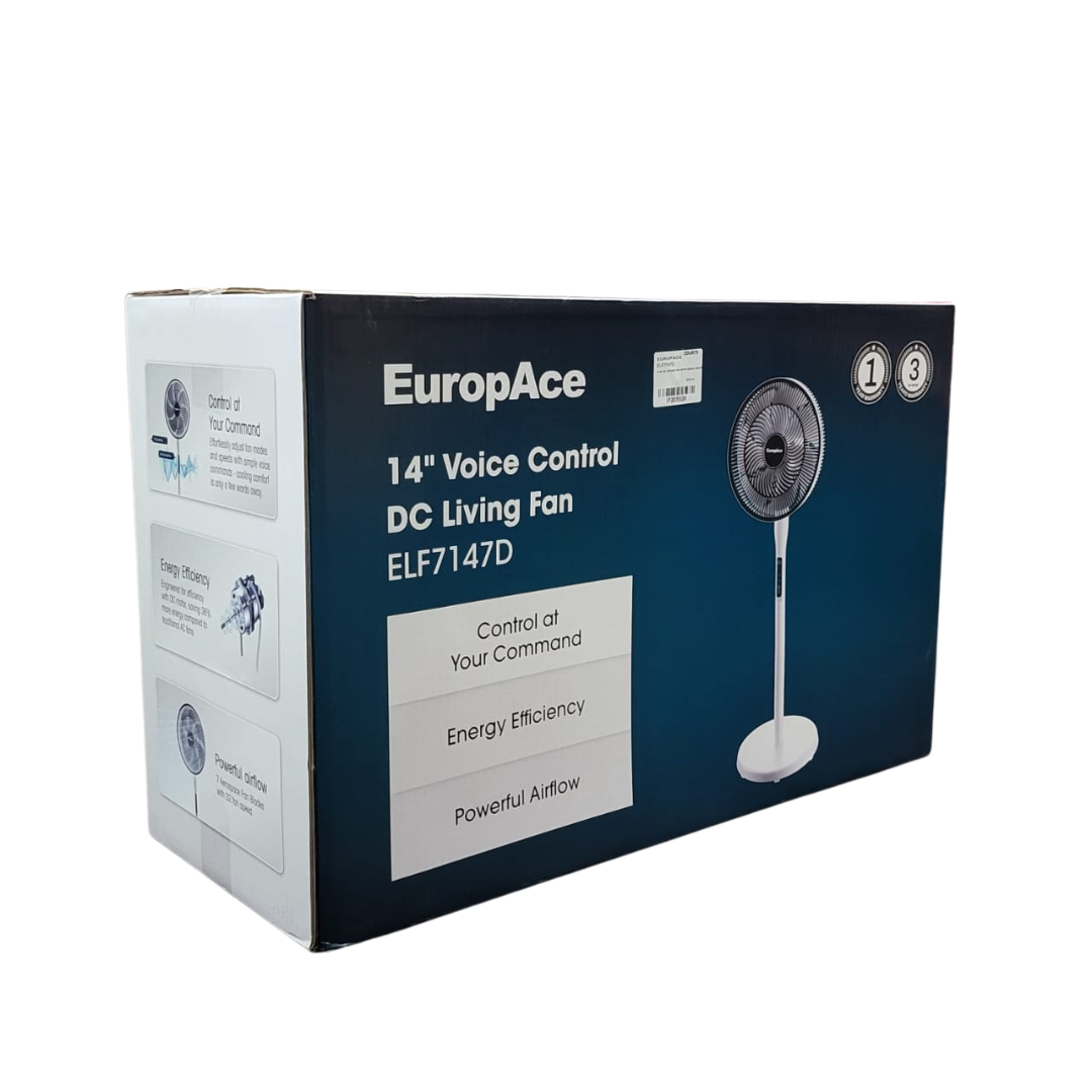 EuropAce ELF7147D 14â€ Whispr DC Living Voice Control Fan
