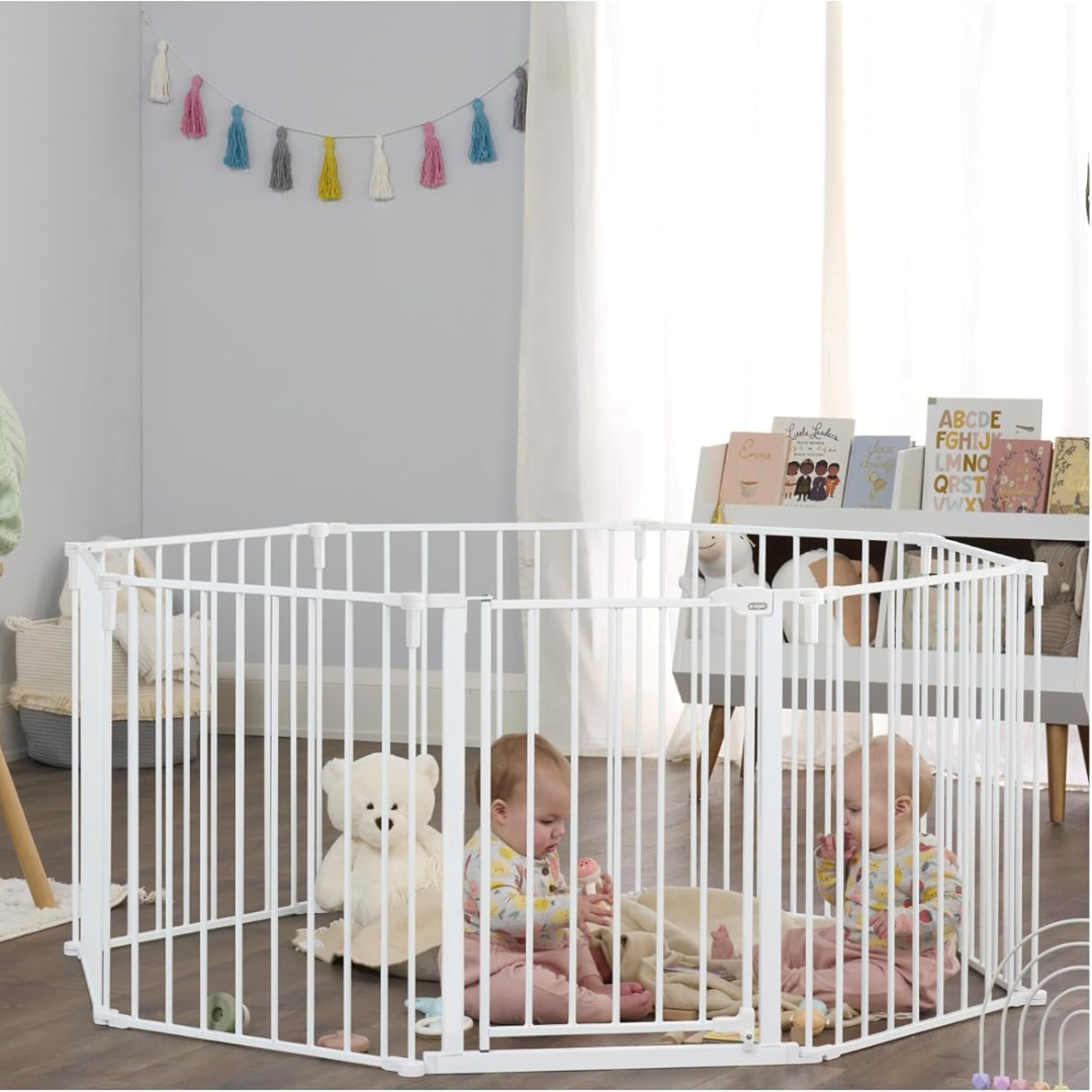 Regalo 4-in-1 Super Wide 16 foot Metal Safety Gate and Play Yard
