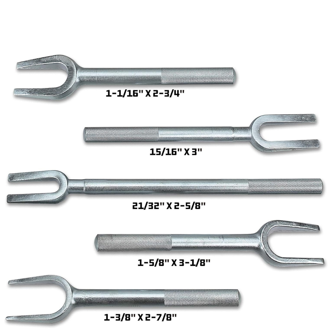 Powerbuilt 648630 5 pc Set: Tie Rod and Ball Joint Separator Kit Ford and GM
