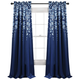 Lush Decor Weeping Flower Light Filtering Window Curtain Panels, Pair, 52