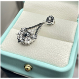 18K White Gold Black/White Diamond Pendant with Cert