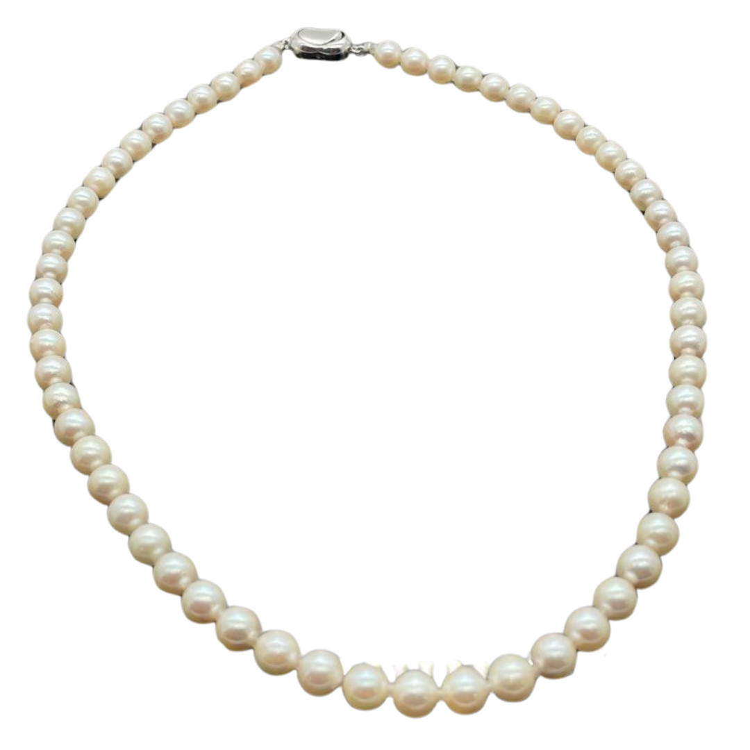 Akoya Pearl Necklace 925 Silver Clasp