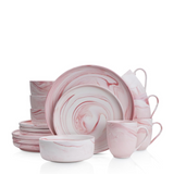 Stone Lain Brighton 16-Piece Dinnerware Set Porcelain, Pink