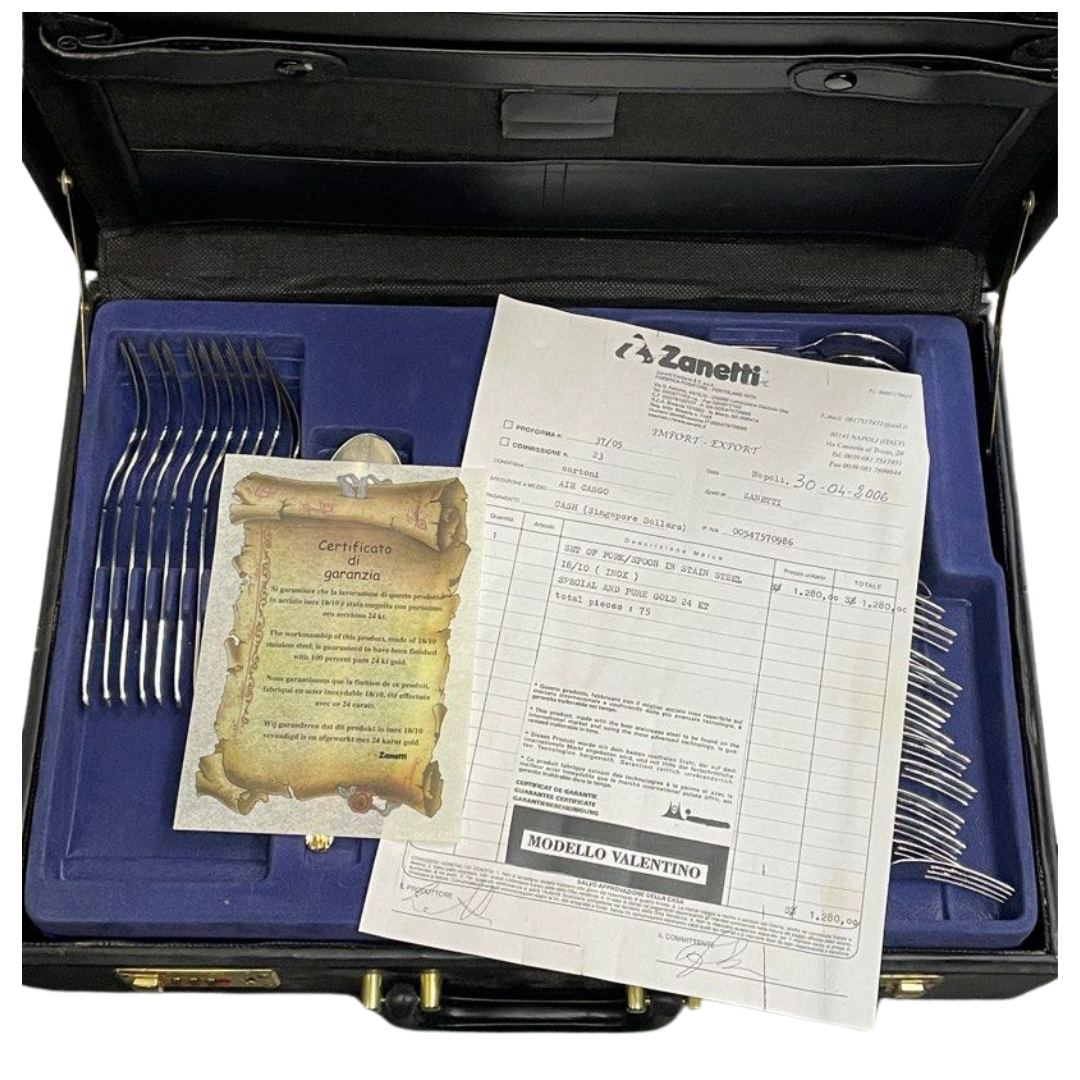 INOX “Made In Italy” 18/10 75pcs Cutlery Set w/Briefcase