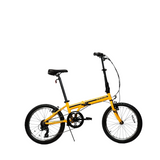 ZiZZO Campo 20" Folding Bicycle Shimano 7 Speed Adjustable Stem Lightweight Aluminum Frame (Yellow)