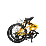 ZiZZO Campo 20" Folding Bicycle Shimano 7 Speed Adjustable Stem Lightweight Aluminum Frame (Yellow)