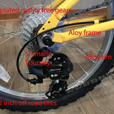 ZiZZO Campo 20" Folding Bicycle Shimano 7 Speed Adjustable Stem Lightweight Aluminum Frame (Yellow)