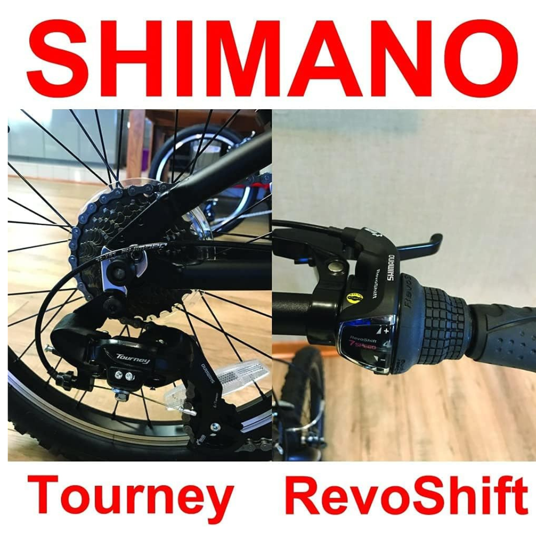ZiZZO Campo 20" Folding Bicycle Shimano 7 Speed Adjustable Stem Lightweight Aluminum Frame (Yellow)