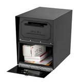 Architectural Mailboxes 6200B-10 Oasis Classic Locking Post Mount Parcel Mailbox with High Security Reinforced Lock, Black