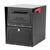 Architectural Mailboxes 6200B-10 Oasis Classic Locking Post Mount Parcel Mailbox with High Security Reinforced Lock, Black