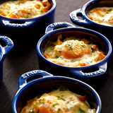 Staub 40511-422 Ceramics Mini Round Cocotte Set, 3-piece, Dark Blue