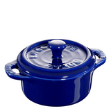 Staub 40511-422 Ceramics Mini Round Cocotte Set, 3-piece, Dark Blue