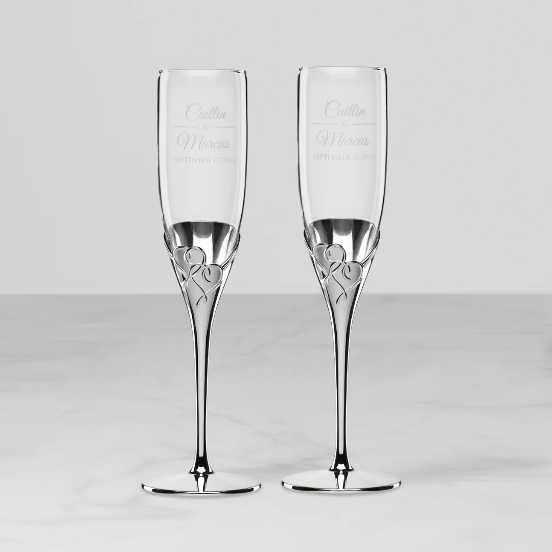 Lenox True Love Glass Flute Pair