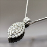 Pt850/Pt900 Natural Round Diamond Necklace W/Cert