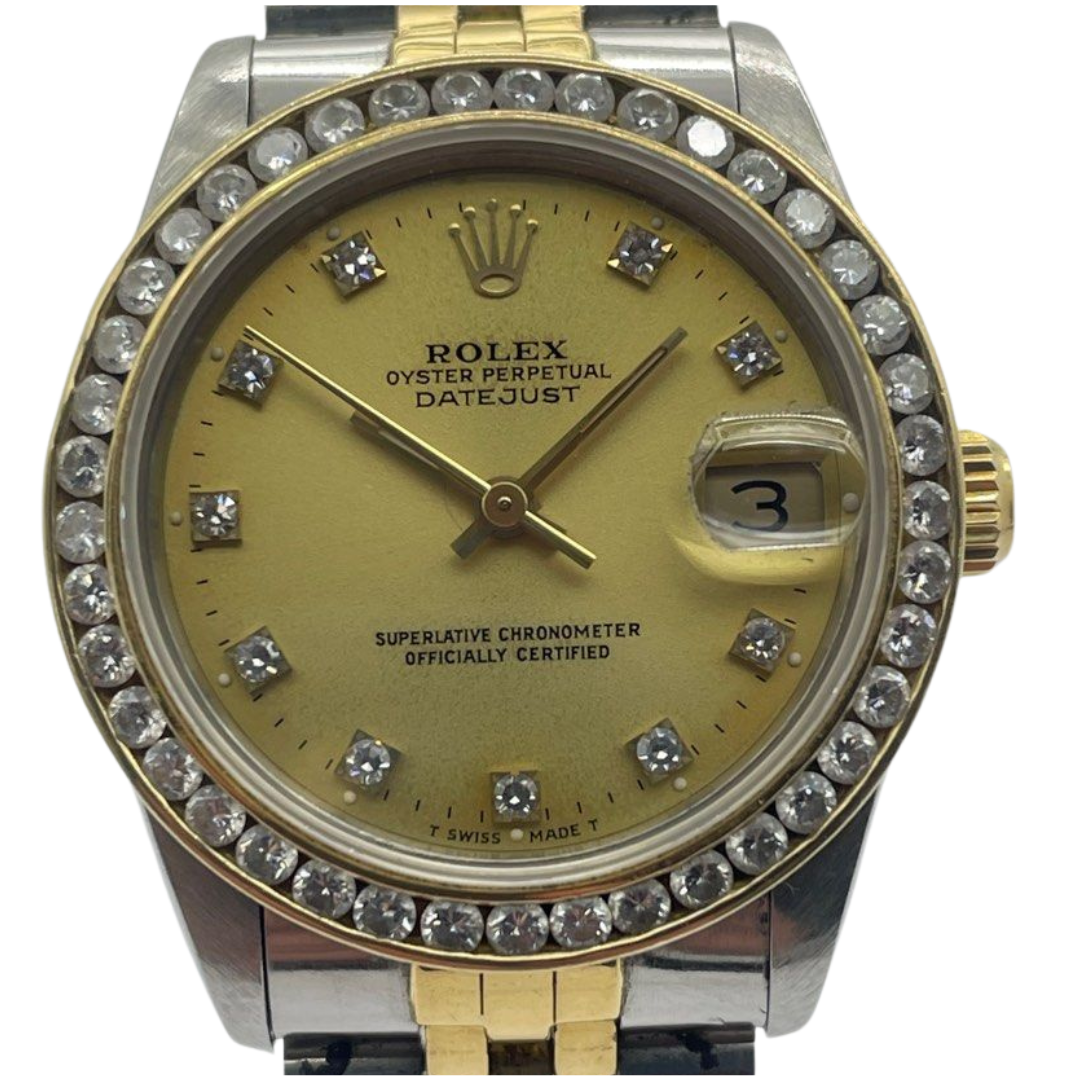 Rolex Datejust 68273 31mm Half Gold Diamond Automatic Watch