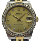 Rolex Datejust 68273 31mm Half Gold Diamond Automatic Watch